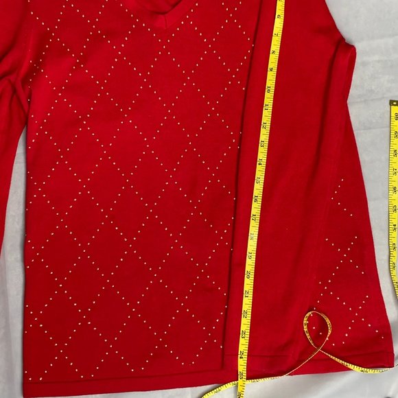 Tommy Hilfiger Sweater L Red 100% Cotton - Picture 8 of 11